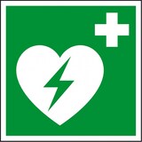 thumbnail of Dreifke® Rettungszeichen Automatisierter ext. Defibrillator, ASR/ISO, Kunststoff, 148x148mm