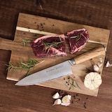 thumbnail of KLAMER Damast Chefmesser 20cm Olive, extra scharfes Küchenmesser, echter japanischer Damaststahl, Fleischmesser