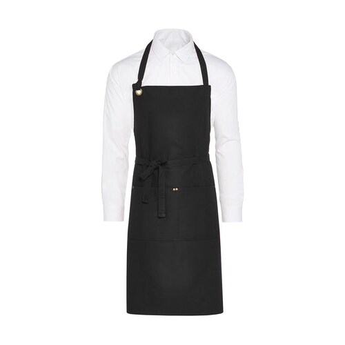 PROVENCE - Eyelet Bib Apron with Pocket: One Size / Black