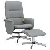 thumbnail of vidaXL Massagesessel mit Fußhocker Hellgrau Stoff