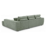 thumbnail of Hoekbank met rechte 3-zits chaise longue van stof, groen