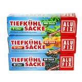 thumbnail of 105x ALUFIX Tiefkühlsäcke Gefrierbeutel Mix mit Verschlussclips 1 L 3 L 6 L