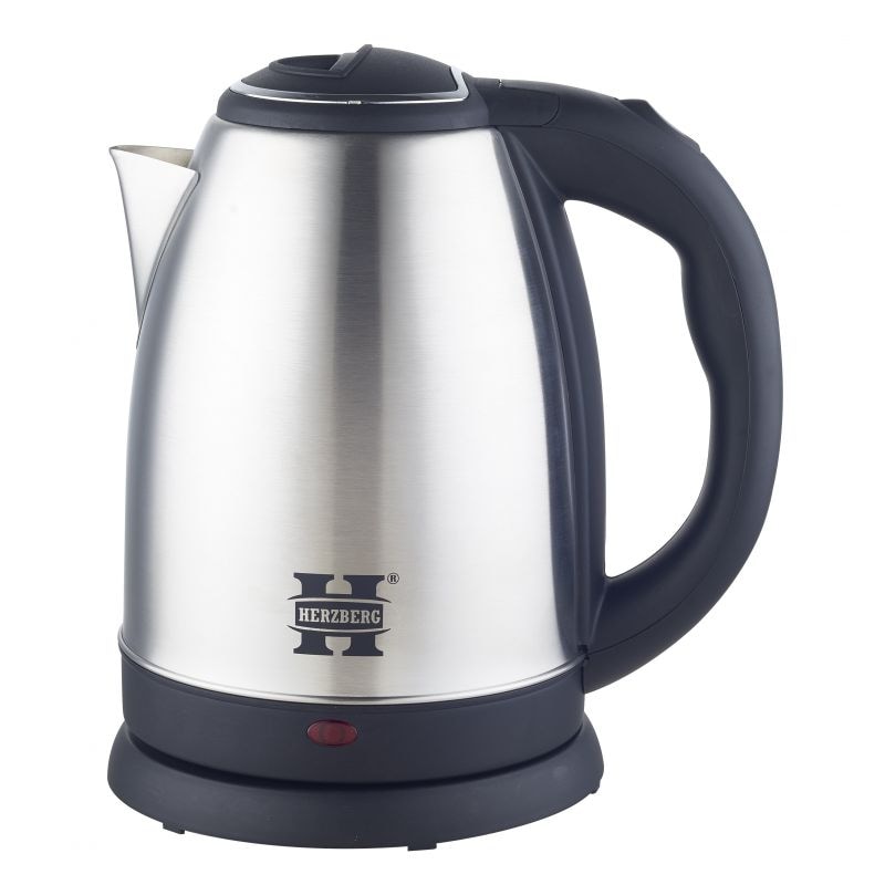 Bouilloire électrique 1.8L inox sans fil argent  HG5011-SIL usage non-intensif Herzberg