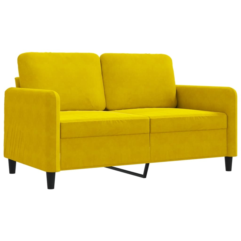 vidaXL 2-Sitzer-Sofa Gelb 120 cm Samt