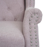thumbnail of Chesterfield fauteuil, relax club fauteuil wing chair, waterafstotende stof/textiel ~ lichtroze zonder voetenbank