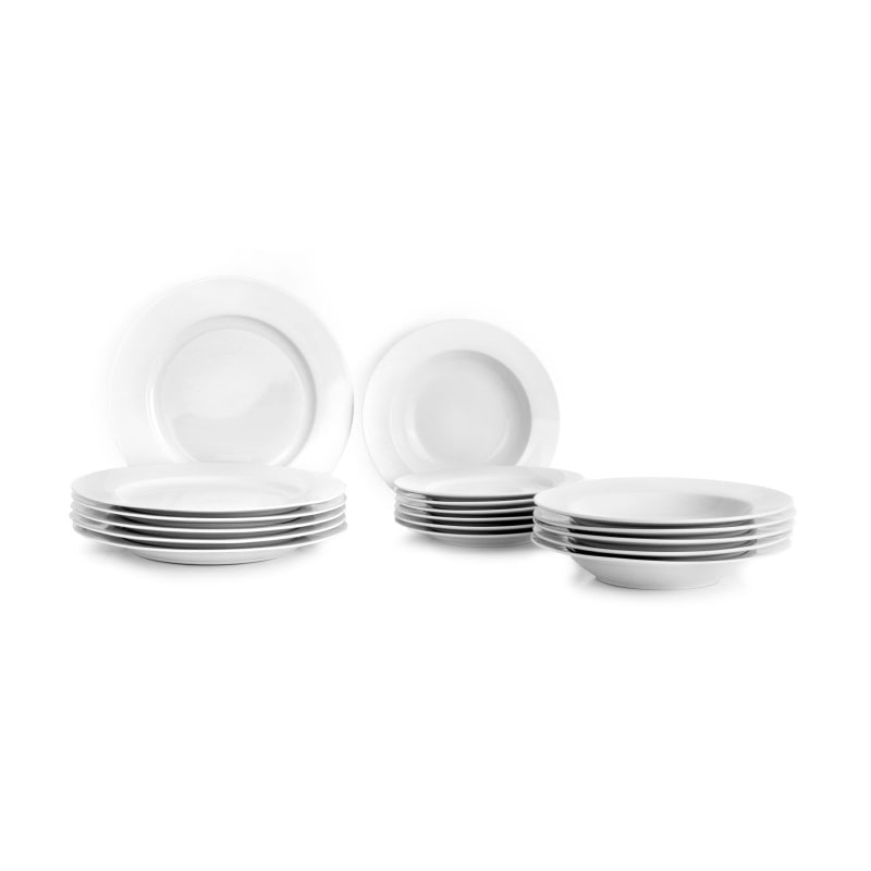 IBILI set 18 piezas vajilla porcelana CASTILLA BLANCO apta para horno y lavavaijllas