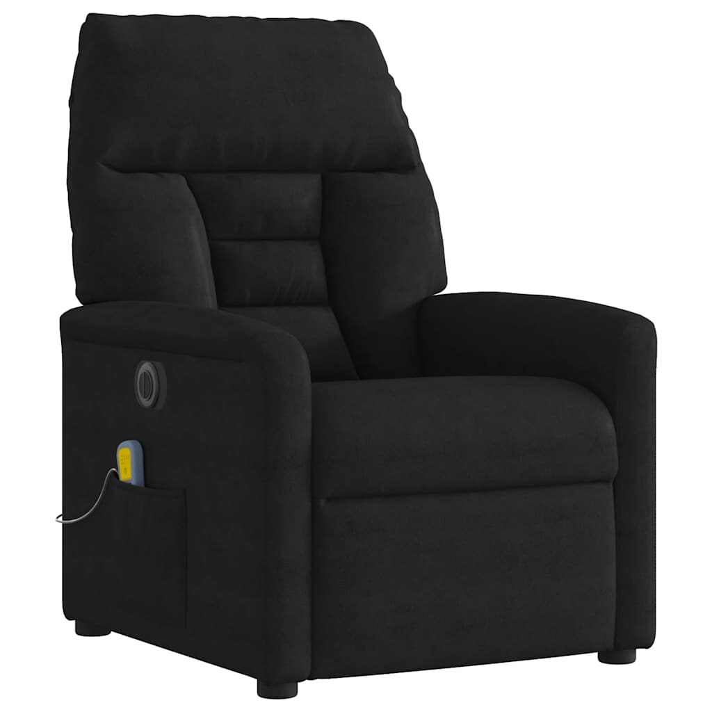 vidaXL Massagesessel Elektrisch Schwarz Mikrofasergewebe