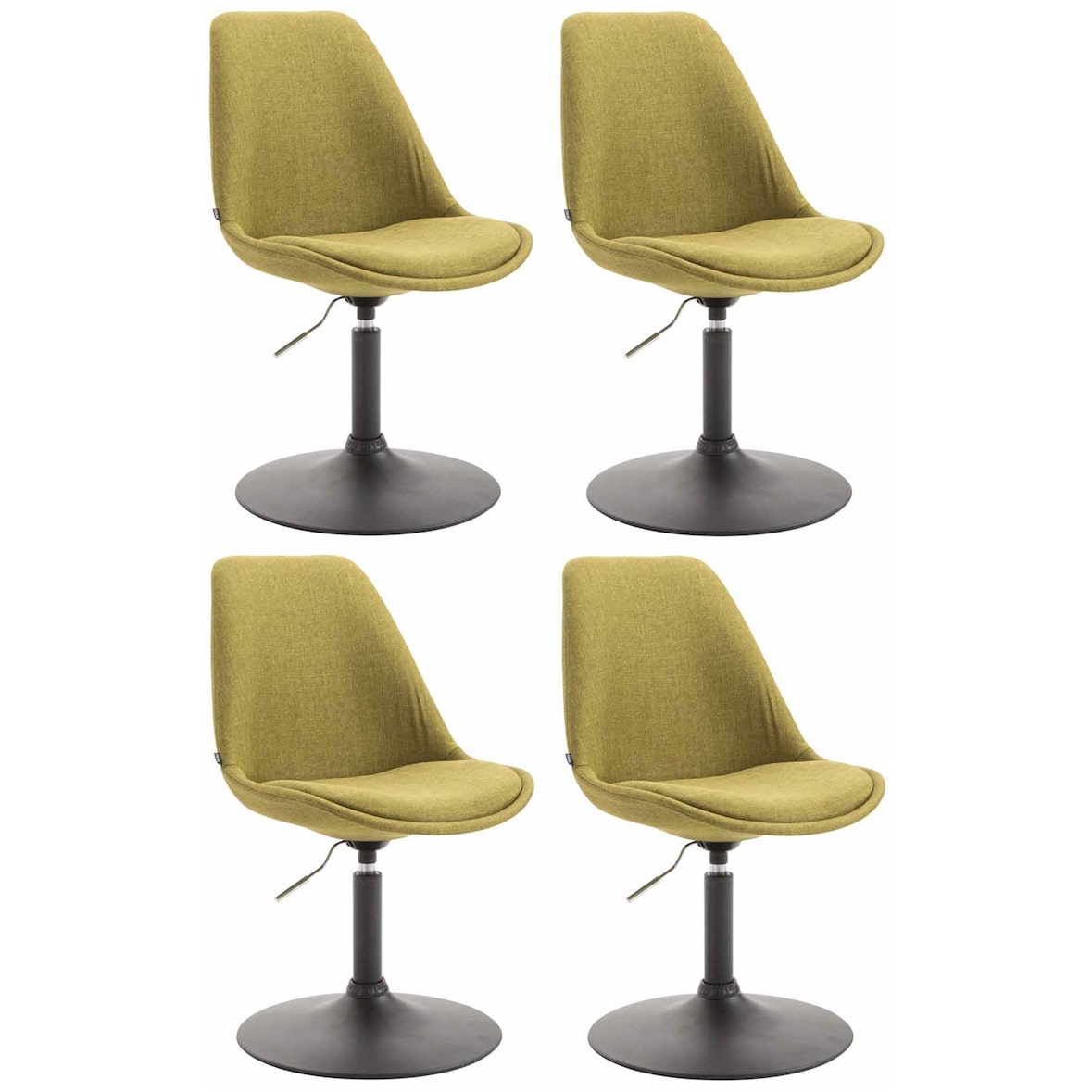 Set de 4 sillas de comedor Maverick en tela Verde/Negro