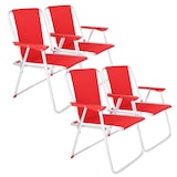 thumbnail of Well Home - Juego de 4 Sillas metálica Plegable de color Rojo 44x44x74cm