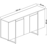 thumbnail of Buffet en aggloméré pieds en métal Luxe noyer et noir Hanah Home