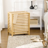 thumbnail of HOMCOM cesto para ropa sucia de bambú capacidad de 55L cesta para la colada con 2 asas y bolsa extraíble forma de rectangular 50x36x60 cm