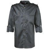 thumbnail of 222 - Kochjacke Bikerstyle, Langarm verstellbar, Druckknöpfe : graphit 65% Polyester 35%Baumwolle 220 g/m² M