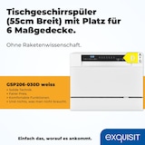 thumbnail of Exquisit Geschirrspüler GSP206-030D weiss | Spülmaschine 55 cm | Power+ | ECO Modus | Tischgerät