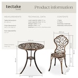thumbnail of tectake Ensemble table bistrot LYON en aluminium pour 2 personnes - noir/gris - 406104