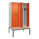thumbnail of C+P Doppel-Spind Classic PLUS Buche untergebaute Bank 4 Abteile, HxBxT 212x120x82cm, Sicherheitsdrehriegel, Hellgrau/Reinorange von PROREGAL