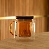 thumbnail of Ogo Living - Theière laska 450ml verre borosilicate avec anse et infuseur ambre