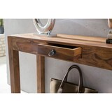 thumbnail of Konsolentisch ``Nako``: Landhausstil, Schublade, Sheeshamholz, 40 cm Tiefe, vielseitig einsetzbar. Braun, 120x40x70 cm | Kadima Design