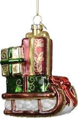 thumbnail of 1 Christbaumschmuck Glas 9cm Schlitten mit Geschenken Figur Weihnachtsbaum Anhänger Christbaumanhänger Weihnachtsbaumschmuck Weihnachtsdeko Bunt
