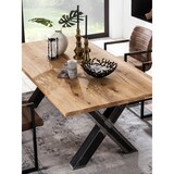 thumbnail of SIT Möbel Eettafel | 220 x 100 cm | 40 mm blad wild eiken natuur | X-frame metaal used look | B 220 x D 100 x H 75 cm | 15212-41 | Serie Tafels & CO