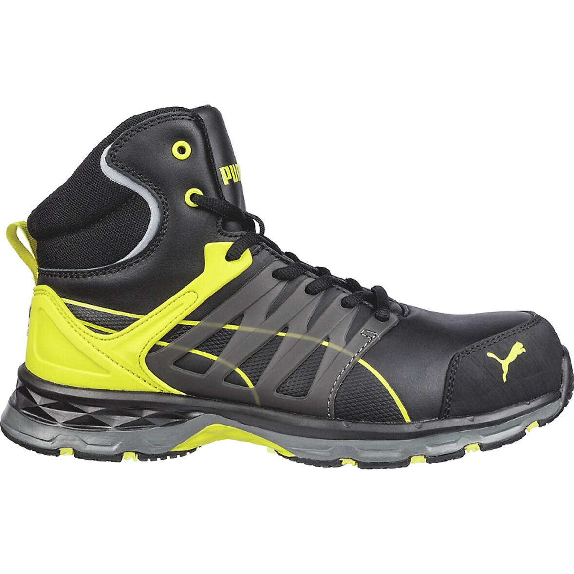 PUMA Safety VELOCITY 2.0 YELLOW MID 633880-40 ESD Sicherheitsstiefel S3 Schuhgröße (EU): 40 Schwarz,