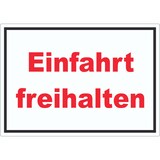 thumbnail of Einfahrt freihalten Schild rot-weiß-schwarz A6 Rückseite selbstklebend