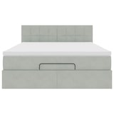thumbnail of vidaXL Ottoman-Bett mit Matratze & LEDs Hellgrau 140x190 cm Samt