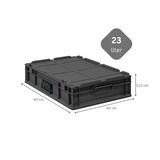 thumbnail of PROREGAL Eurobox NextGen Portable, HxBxT 13,5x40x60cm, 23 Liter, Schwarz, Eurobehälter, Transportbox, Transportbehälter, Stapelbehälter