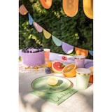 thumbnail of 6 Pappteller 21cm mit Goldrand Partyteller Einwegteller plastikfrei Partygeschirr Geburtstag Kindergeburtstag Partydeko Tischdeko Bunt Pastell Gold