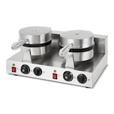 thumbnail of VERTES wafelijzer dubbel, kegelijzer voor ijswafels, 48 stuks per uur, kegel, instelbaar 0-300°C, timer, tefloncoating