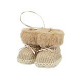 thumbnail of Christbaumschmuck 10cm Winterstiefel Figur Bruchfest Strickoptik Weihnachtsbaum Anhänger Weihnachten Weihnachtsbaumschmuck Stiefel Schuhe Hellbraun