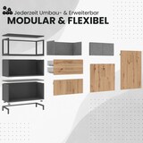 thumbnail of bümö flexi Regal mit werkzeuglosem Schnellaufbausystem, Dekor: graphit - Modulares Aktenregal 80 cm breit aus Holz für 3 Ordnerhöhen mit