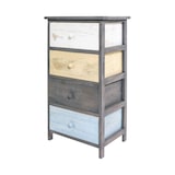 thumbnail of Rebecca Mobili Cassettiera Armadietto 4 Cassetti Legno Grigio Beige 72x40x29