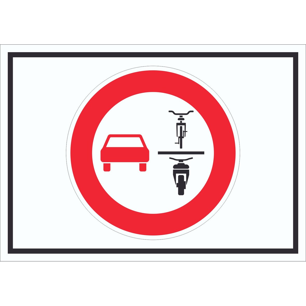 Überholverbot von einspurigen KFZ Symbol Schild A2 (420x594mm)