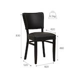 thumbnail of METRO PROFESSIONAL Chaise de restaurant rembourrée Cindora lot de 2, bois de hêtre/simili cuir, noir