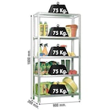 thumbnail of Ripiani metallici con viti Advantage 5 ripiani. Colore zincato 1800x900x300 mm