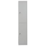 thumbnail of Décoshop26 - Spind/Schrank mit 2 abschließbaren Fächern graues Metall 185 x 38 x 45 cm 04_0001661