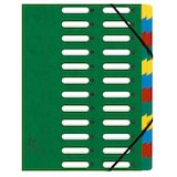thumbnail of Exacompta - Réf. 5324E - Carton de 4 trieurs HARMONIKA - avec élastiques et fenêtres découpées   - 24 compartiments - A4  - couleurs assorties