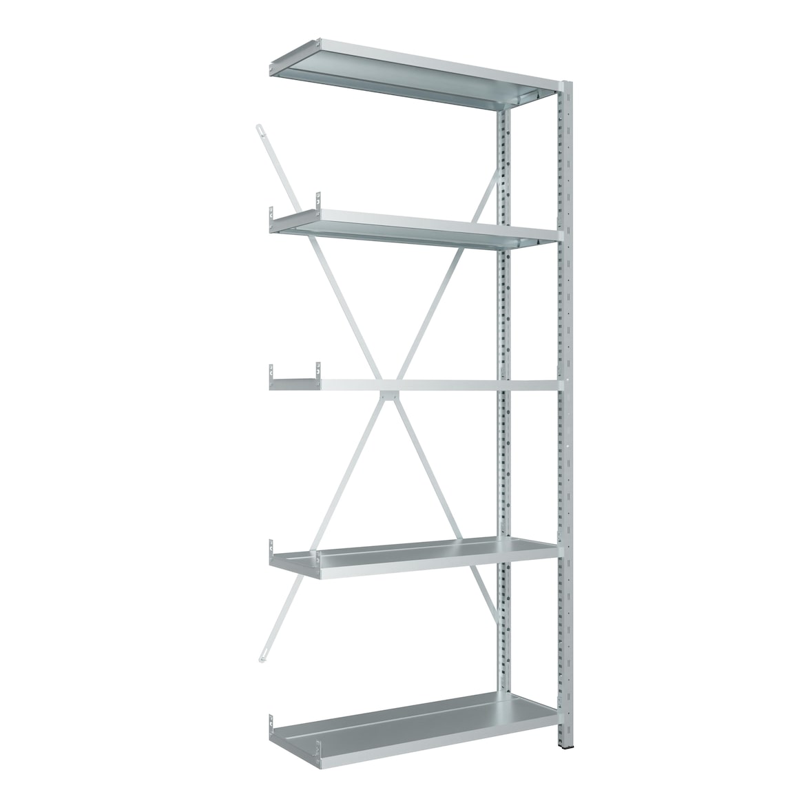 M36 CONTINUATIVO Scaffalatura in Acciaio galvanizzato 100x40xH200 montaggio con pianetti ad incastro, Zincato