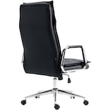 thumbnail of Chaise de bureau Sotira en cuir véritable Noir