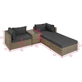 thumbnail of tectake Conjunto de salón de ratán con estructura de aluminio San Domino  Natural