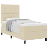 thumbnail of vidaXL Boxspringbett mit Matratze mit Kopfteil Creme 80 x 200 cm Stoff