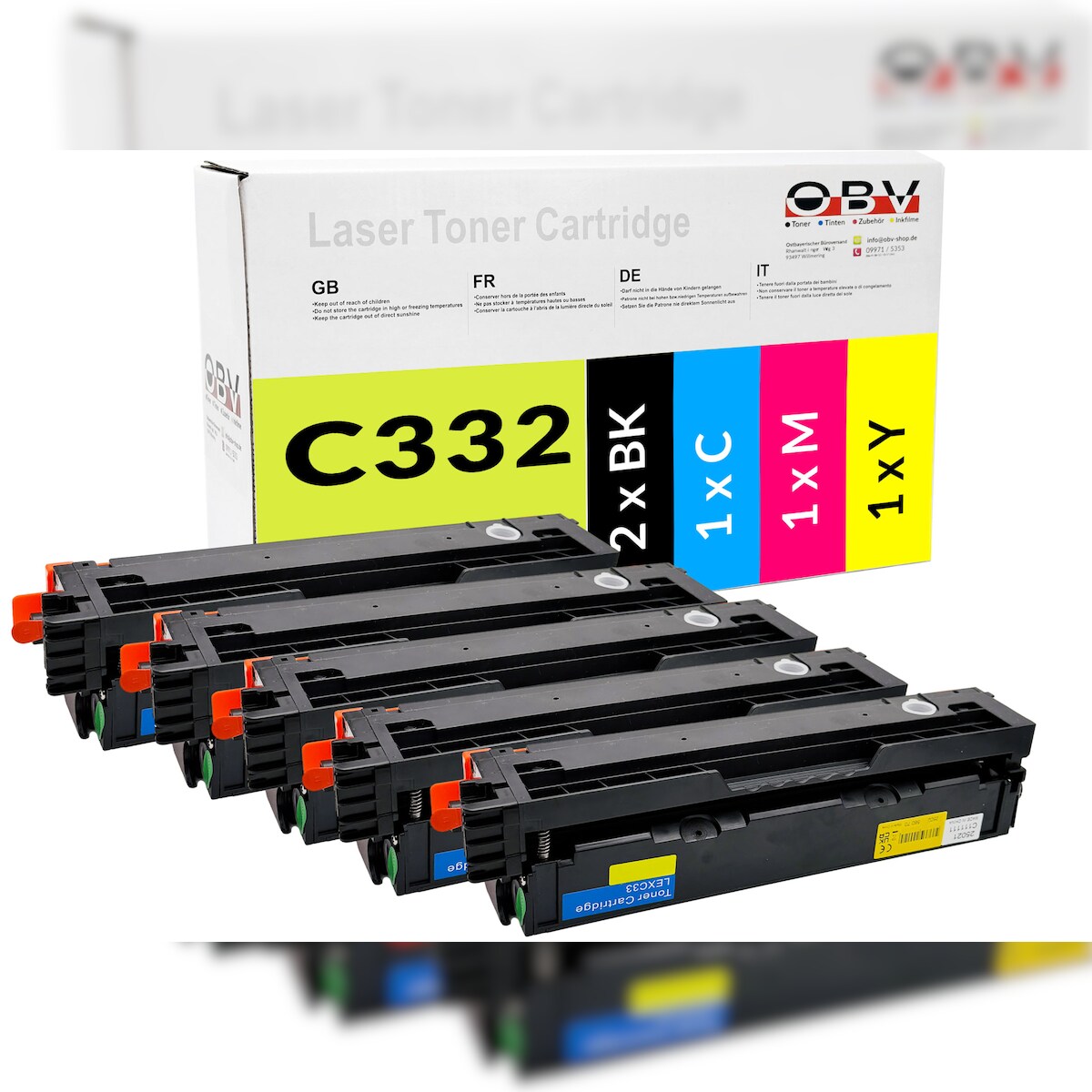 OBV kompatibles Toner-Sparset für Lexmark für C3224dw & MC3224adwe