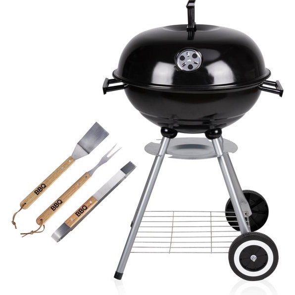 Lone Star Barbecue - Houtskool BBQ - Kogel Barbeque - Geïsoleerde Handvaten - Ontluchtingssysteem - Verwijderbare As Opvangbak