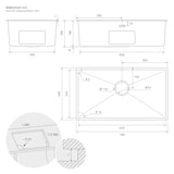 thumbnail of ML-Design XXL Spülbecken Edelstahl 70 × 40 cm – Rechteckige Einbau-/Unterbauspüle, Einzelbecken mit Ab- & Überlaufgarnitur & Siphon, Küchenwaschbecken