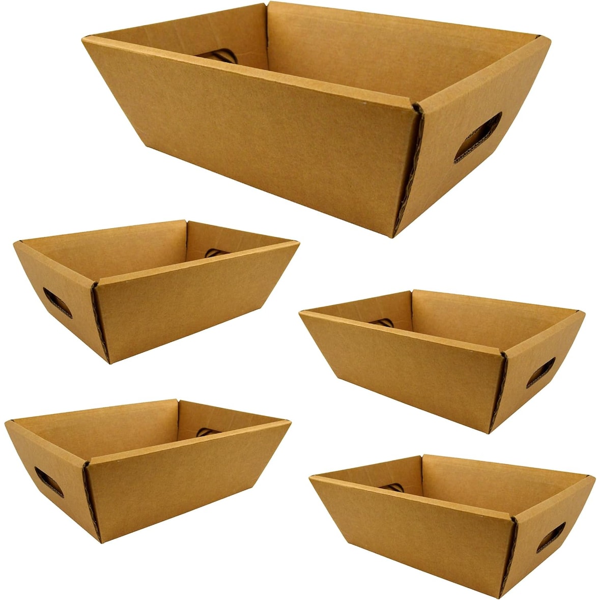 5x Leere Kartonschachtel ohne Deckel 45x33x13cm - Geschenkbox für Weihnachten, Ostern, Vatertag, Muttertag, für Firmenkörbe