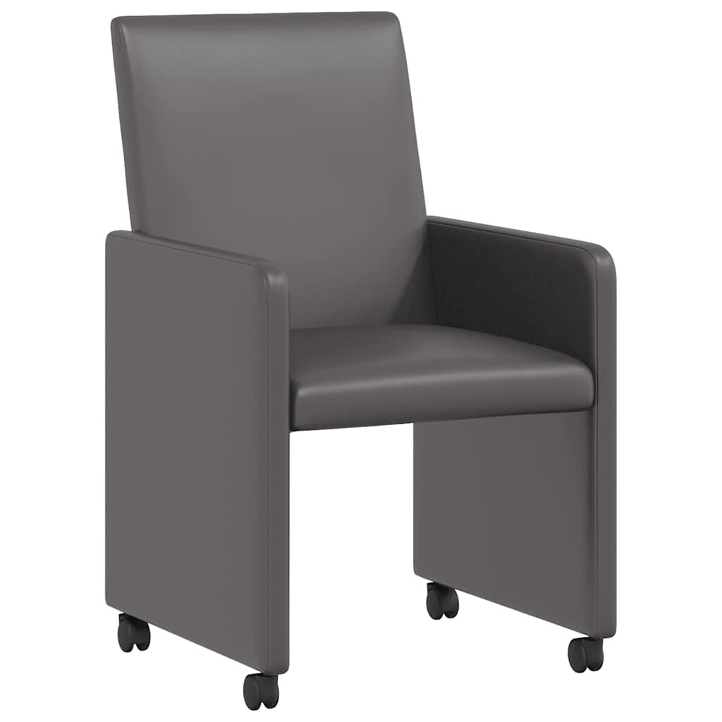 vidaXL Esszimmerstühle mit Rollen 2 pcs Grau 57 x 66 x 94 cm