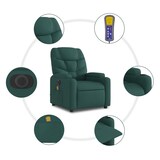 thumbnail of vidaXL Elektrischer Massagesessel mit Aufstehhilfe Dunkelgrün Stoff