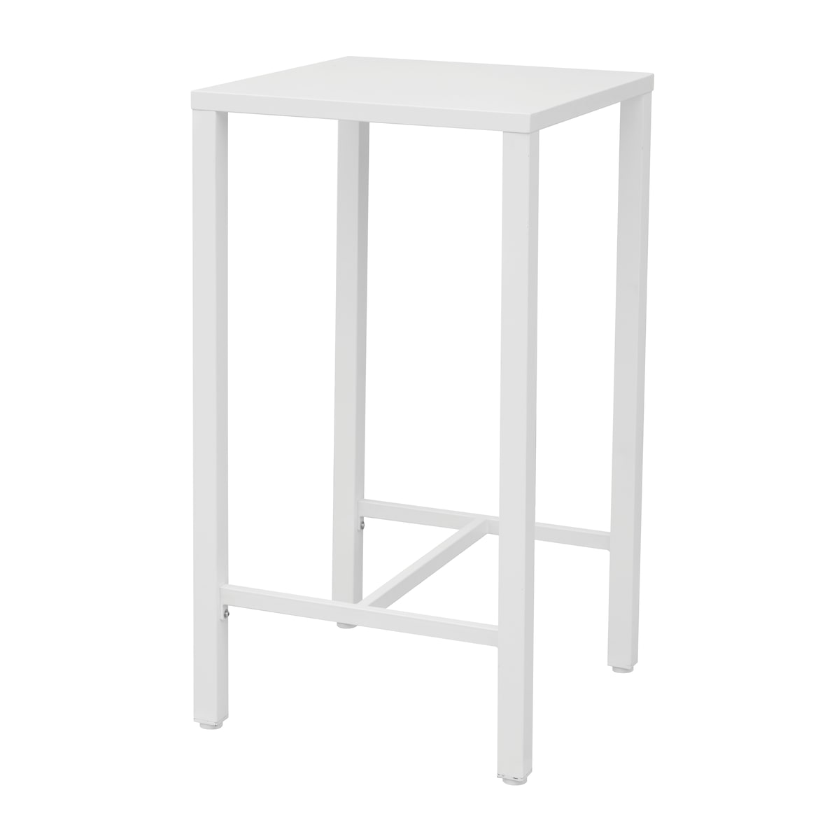 tavolo alto in acciaio,60X60 cm.,bianco