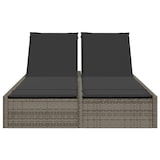 thumbnail of vidaXL Ligbed 2-persoons met kussens poly rattan grijs