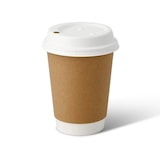 thumbnail of Coffee to go Becher aus Pappe (beschichtet) doppelwandig, 300 ml / 12 oz, Ø 90 mm, braun, innen weiß, 50 Stück